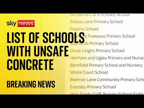 Full list of schools in England affected by unsafe concrete published by government