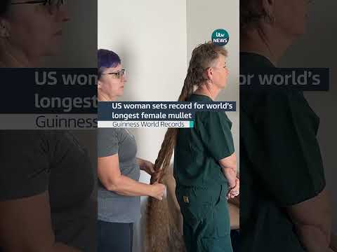 US woman sets record for world’s longest female mullet #itvnews #guinnessworldrecords #usa