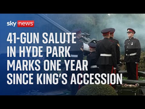 Watch live: London gun salute marks a year since the passing of the Queen and the King’s accession