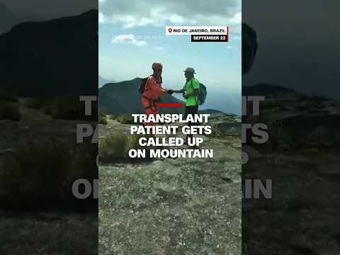 Transplant patient gets called up on mountain #cnn #news