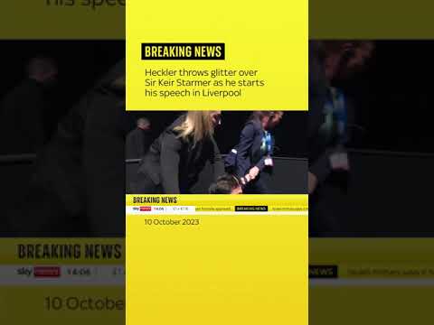 Heckler throws glitter over Sir Keir Starmer