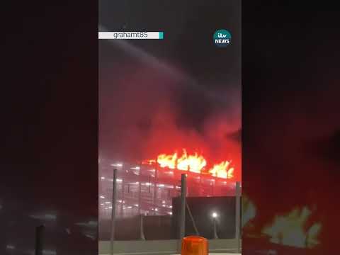 Flights at #lutonairport suspended after a huge fire ripped through a terminal car park