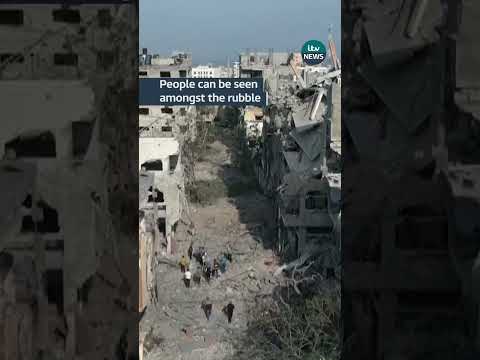 New drone footage shows destruction in Gaza #itvnews #palestine #israel