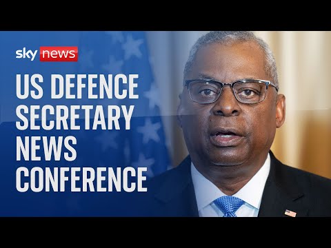 US Defence Secretary Lloyd Austin holds news conference in Belgium