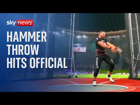Hammer throw breaks leg of Asian Games official