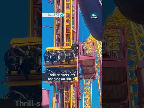 A ride got stuck with people on it at a theme park in Southend-on-Sea #itvnews #themepark