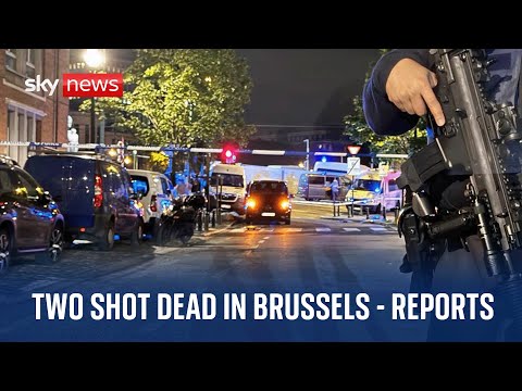 Watch live: Manhunt after two people shot dead in Brussels – reports