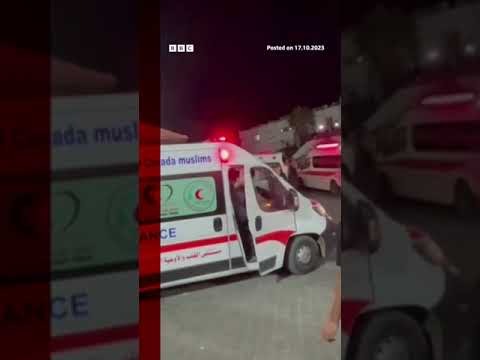 Hundreds feared dead at Gaza hospital as Israel denies strike #Shorts #Gaza #Israel #BBCNews