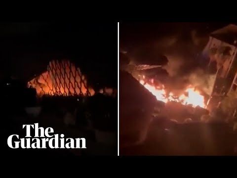 Gaza: footage shows moment of al-Ahli Arab hospital blast