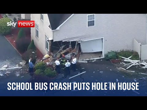 New Jersey: School bus smashes into house leaving student with minor injuries
