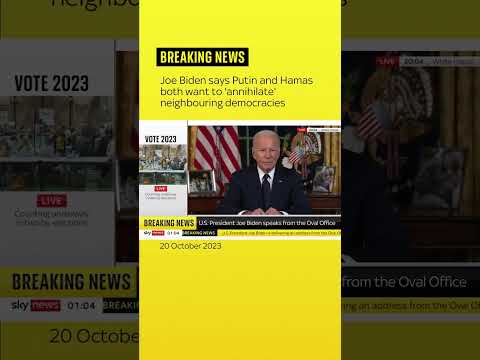 Joe Biden says Hamas and Putin both want to “annihilate” neighbouring democracies