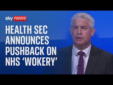 Health secretary addresses Tory conference to announce pushback on NHS ‘wokery’