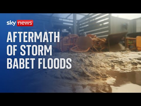Storm Babet: Properties left covered in mud after flooding