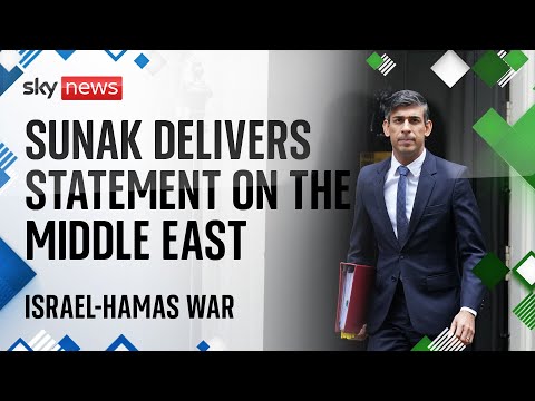 Rishi Sunak gives a statement in the House of Commons following visit to the Middle East