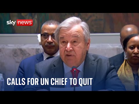 Israel-Hamas war: Israeli ambassador demands resignation of UN chief
