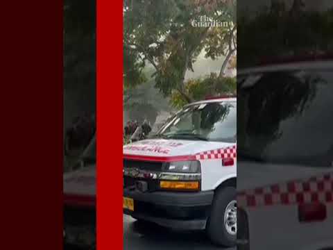 Footage captures the moment a rocket hits building in Tel Aviv