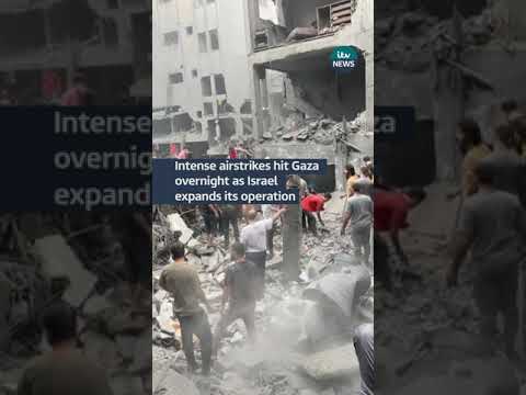 Intense airstrikes hit Gaza overnight as Israel expands its operation #israel #gaza