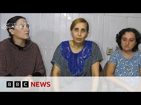 Hamas releases video showing three women held hostage in Gaza – BBC News