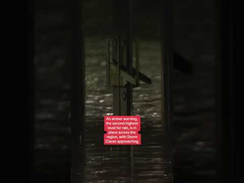 Newry in Northern Ireland has experienced a flood after heavy rain caused the canal to overflow
