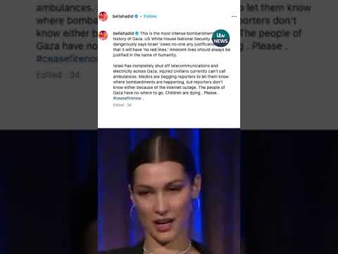 A Bella Hadid deepfake has had 11 million views #itvnews #news #bellahadid #palestinian #gaza