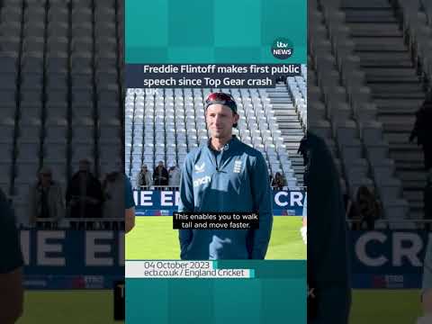 Freddie Flintoff makes first public speech since Top Gear crash #ITVNews #cricket