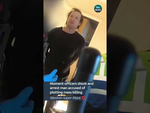 Moment officers shoot and arrest man accused of plotting mass killing #itvnews