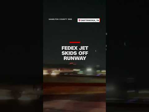 FedEx jet skids off runway