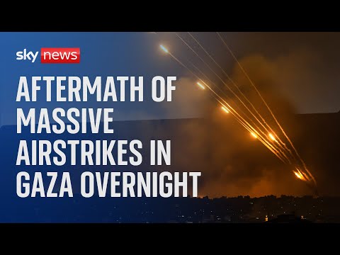 Watch live: Gaza skyline after more than 500 Israeli air strikes hit Hamas targets overnight