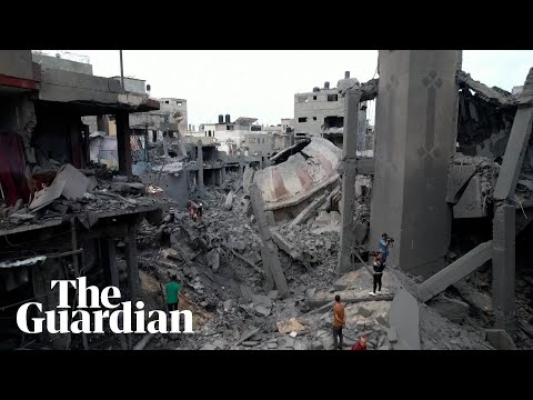 Drone footage shows destruction in Gaza after Israeli airstrikes