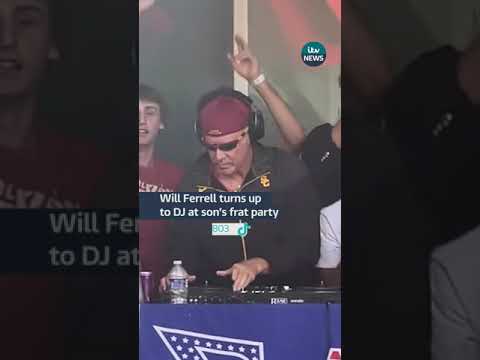Will Ferrell crashes frat party at son’s university #willferrell #usc #uscfootball #usa #fratparty