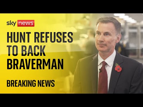 ‘Not words I would have used’: Hunt refuses to back Braverman op-ed