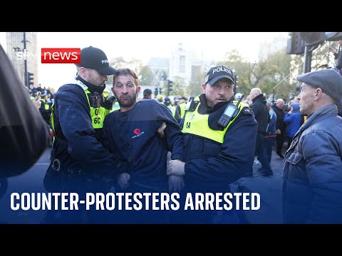 92 people arrested during protests and counter-protests in London