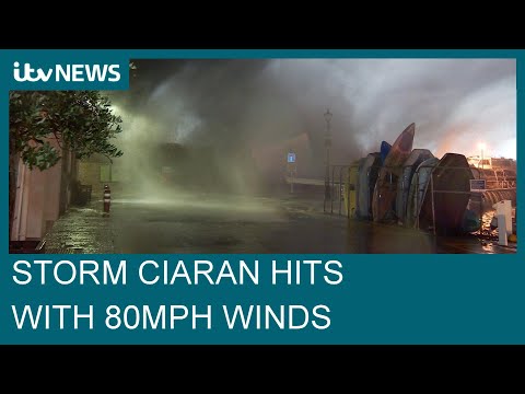 Schools shut and ‘danger to life’ warnings as Storm Ciarán hits UK and Channel Islands | ITV News