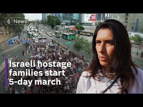 ‘We have no strength left’ – families of Israeli hostages march from Tel Aviv to Jerusalem
