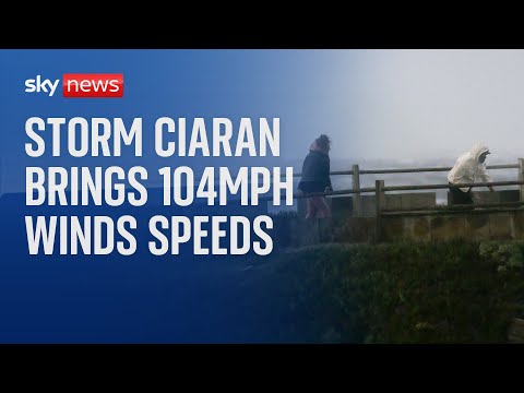 Watch live: Storm Ciaran causes havoc across parts of the UK, with red wind warning issued ⚠️
