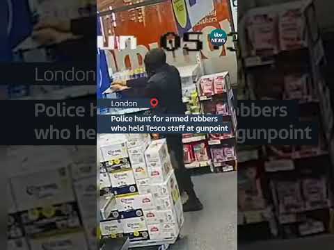 Police hunt for armed robbers who held Tesco staff at gunpoint #camden #london #crime