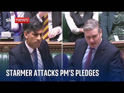 PMQs: Starmer uses Sunak’s five pledges against him