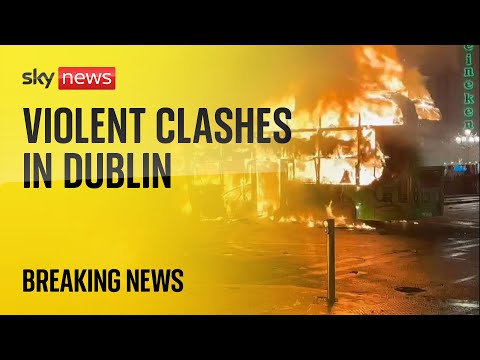 Dublin stabbing: Violent clashes after knife attack near school