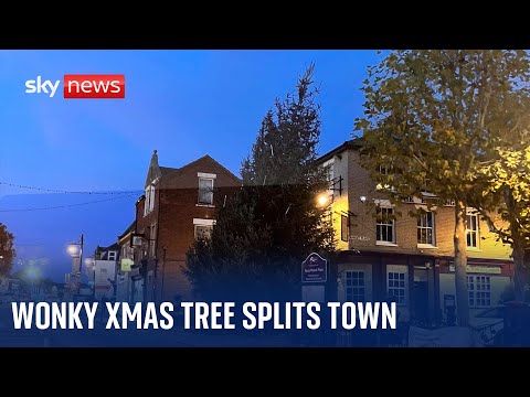 Cambridgeshire town split over ‘wonky’ Christmas tree