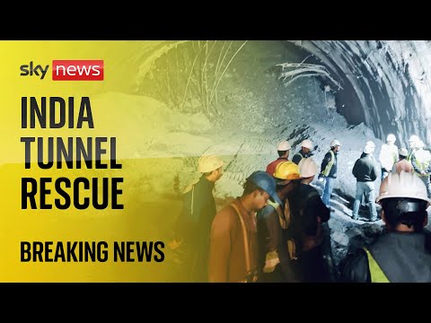 Watch live: Rescuers reach 41 workers trapped in tunnel in India