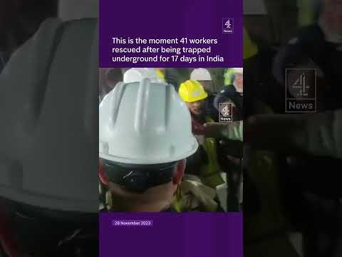 Worker rescued from collapsed tunnel in India after 17 days
