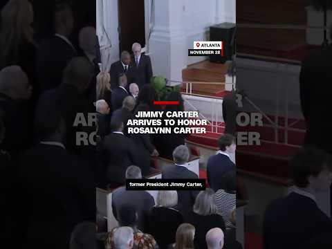 Jimmy Carter arrives to honor Rosalynn Carter
