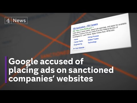 Google accused of placing adverts on adult entertainment and sanctioned companies’ websites