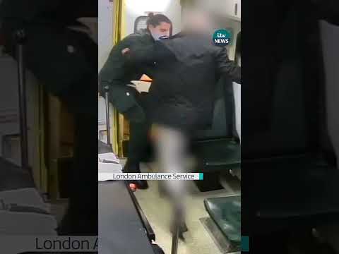 Paramedic attacked and pushed out of ambulance by abusive patient  #itvnews #news #uk #london #nhs