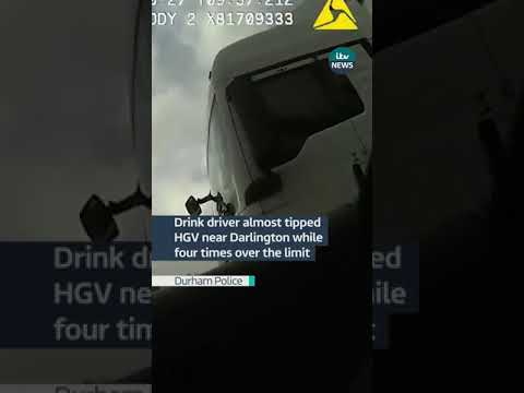 Drink driver almost tips HGV #itvnews #drinkdrive