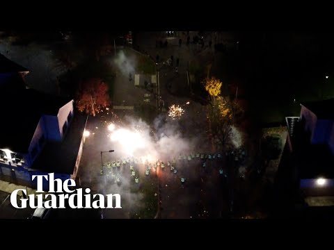 Crowd throw petrol bombs and fireworks at police in Edinburgh