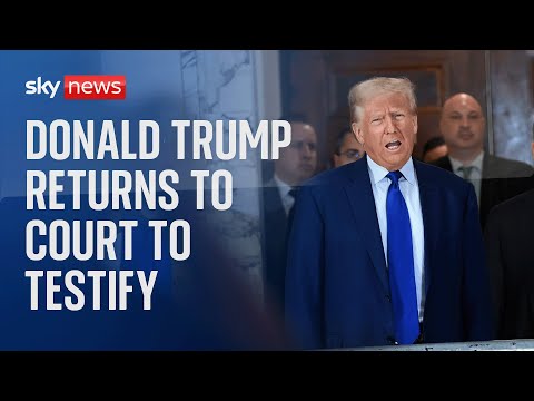 Watch live:  Former US President Donald Trump returns to court to testify in his civil fraud trial