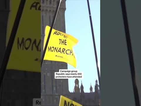 Anti-monarchy protesters outside parliament for King’s speech