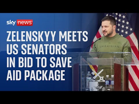 Watch live: President Zelenskyy meets US Senators as he appeals for continued military aid