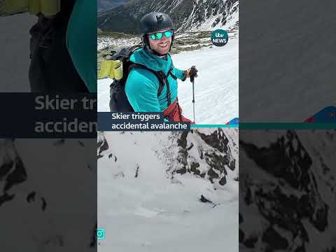 This skier injured his leg after disappearing into the snow #itvnews #ski #usa